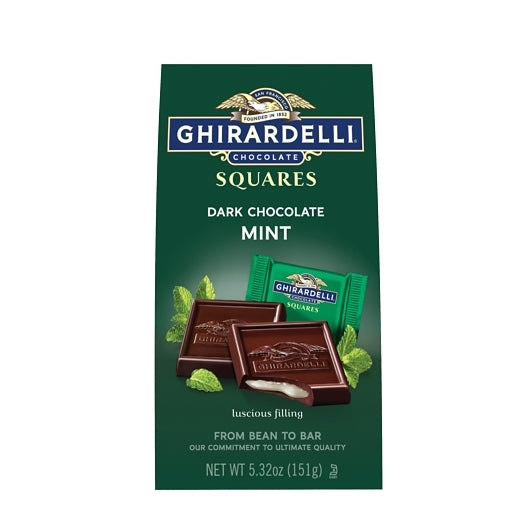 Ghirardelli Dark Chocolate Mint Square, 6 x 0.35 lb Case - Candy & Confections