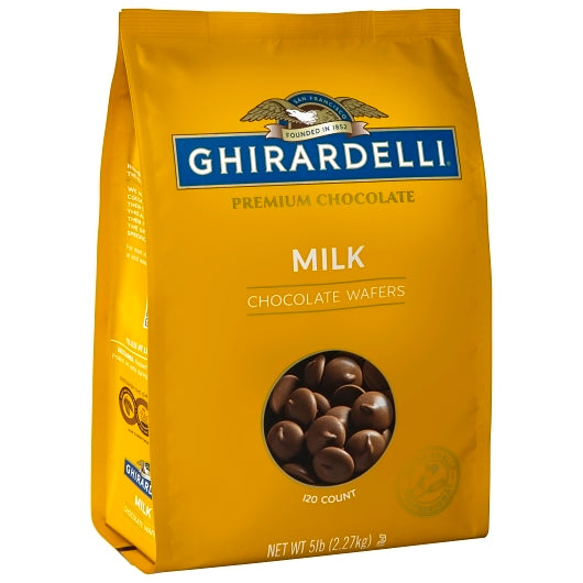 Ghirardelli Stanford Milk Chocolate Wafers, 2 x 80 oz Case - Candy & Confections