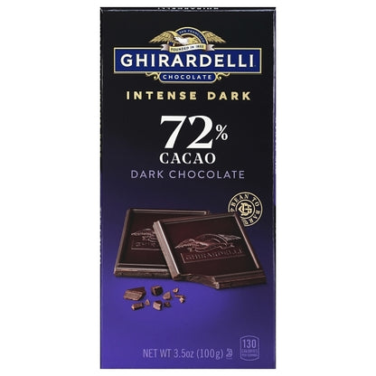 Ghirardelli Intense Dark 72% Cacao Twilight Delight Bar, 12 x 0.219 lb Case - Candy & Confections