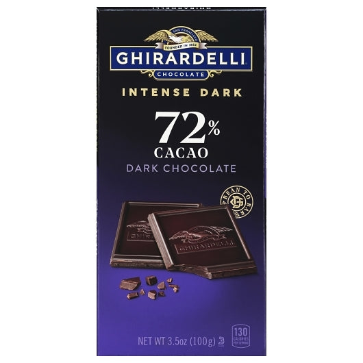 Ghirardelli Intense Dark 72% Cacao Twilight Delight Bar, 12 x 0.219 lb Case - Candy & Confections