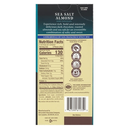 Ghirardelli Intense Dark Sea Salt Soiree Bar, 12 x 0.219 lb Case - DOT product image 6