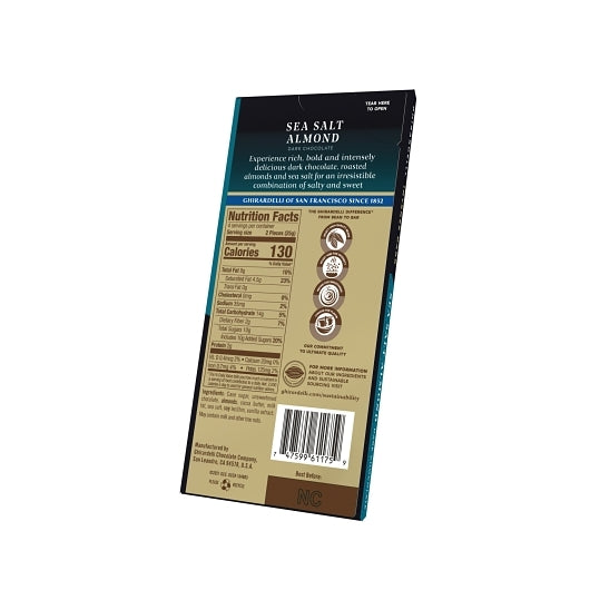 Ghirardelli Intense Dark Sea Salt Soiree Bar, 12 x 0.219 lb Case - DOT product image 4