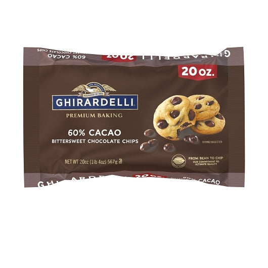 Ghirardelli 60% Cacao Chips, 10 x 1.26 lb Case - Candy & Confections