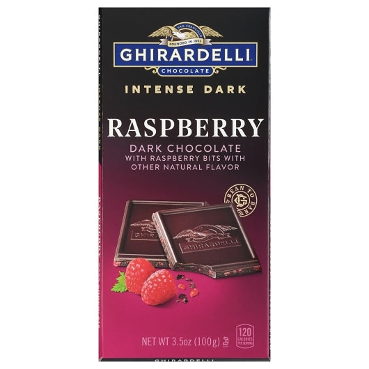 Ghirardelli Raspberry Radiance Dark Bar, 12 x 0.25 lb Case - Candy & Confections