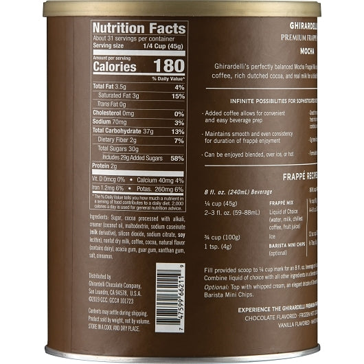 Ghirardelli Mocha Frappe, 6 x 3.12 lb Case - Candy & Confections
