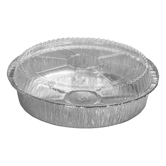 Rnd Dome Alum 9 Inch Round Aluminum Pan With Dome Lid Combo, 1 x 250 each Case - Disposables