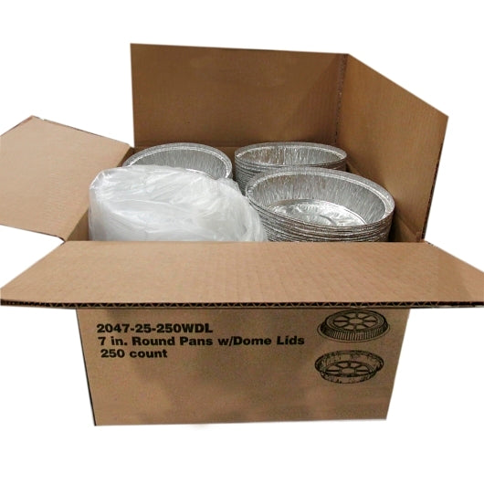 Handi Foil 7 Inch Aluminum Round Pan With Dome Lid Combo, 1 x 250 each Case - DOT product image 7