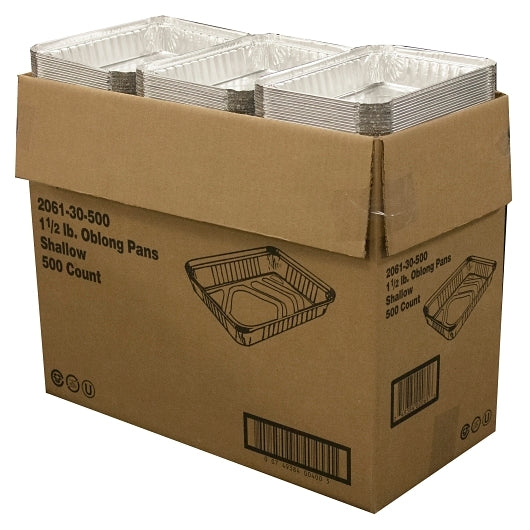 Handi Foil of 1.5 Inch Aluminum Oblong Shallow Pan, 500 x 1 PC Case - DOT product image 7