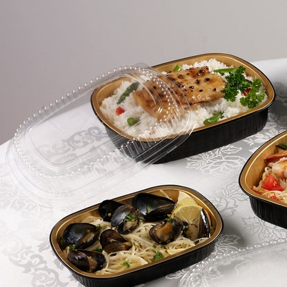Handi Foil Gourmet Gourmet-To-Go Small Black Gold with Lid Combo, 1 x 100 each Case - DOT product image 6
