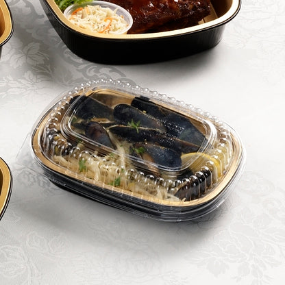 GOURMET-TO-GO ALUM CNTNR Gourmet To-Go Medium Entree With Dome Lid Gold Combo, 1 x 50 each Case - DOT product image 6