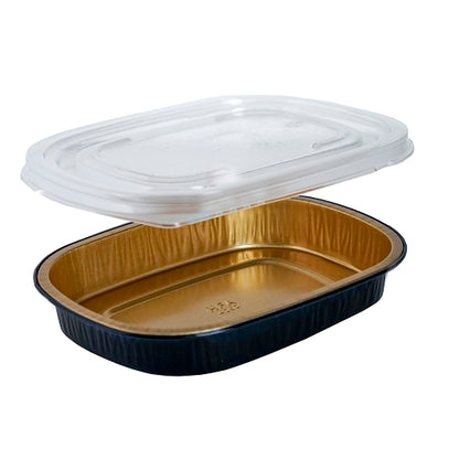 GOURMET-TO-GO ALUM CNTNR Gourmet To-Go Medium Entree With Dome Lid Gold Combo, 1 x 50 each Case - DOT product image 4