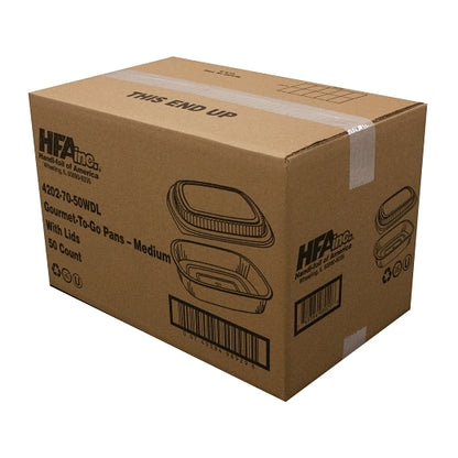 GOURMET-TO-GO ALUM CNTNR Gourmet To-Go Medium Entree With Dome Lid Gold Combo, 1 x 50 each Case - DOT product image 8