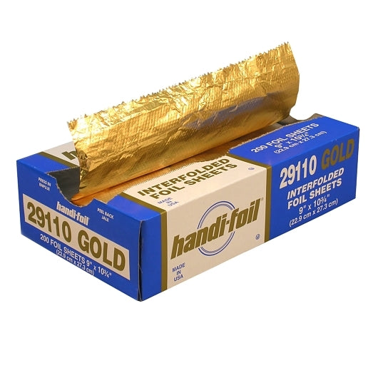 Handi-Foil 9 Inch X 10.75 Inch Gold Sheet, 1 x 12 each Case - Disposables