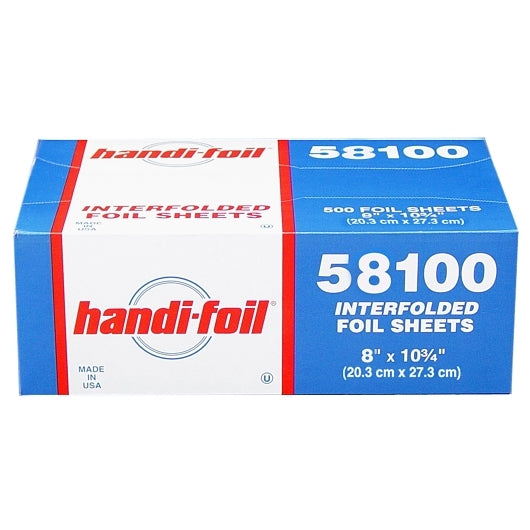 Handi-Foil 8 Inch Pop-Up Foil Sheet, 6 x 500 ct Case - Disposables