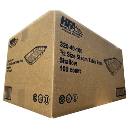 HFA Handi-Foil Half Size Aluminum Shallow Steam Table Pan, 1 x 100 each Case - GS1 closed shipping case image