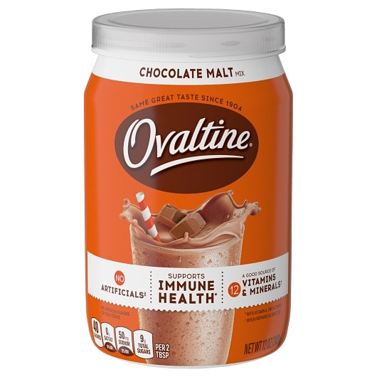 Ovaltine Chocolate Malt Mix, 6 x 12 oz Case - Candy & Confections