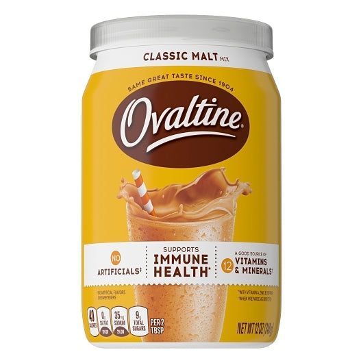 Ovaltine Novartis Classic Milk Flavoring Malt, 6 x 12 oz Case - Health & Personal Care