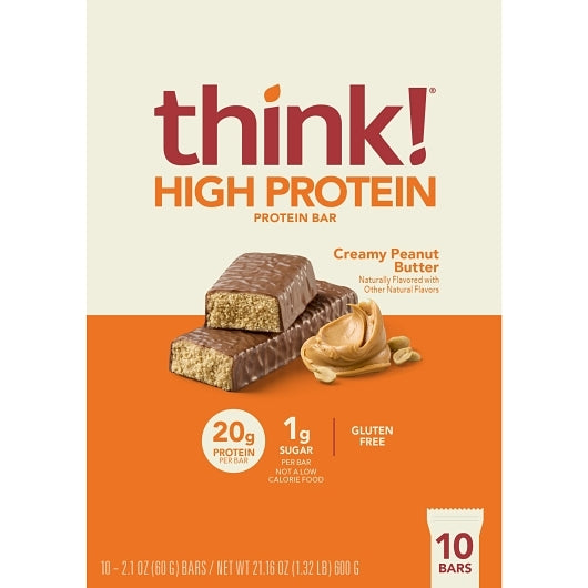 Think Thin High Creamy Peanut Butter Protein Bar, 12 x 10 x 2.1 oz Case - DOT product image 6
