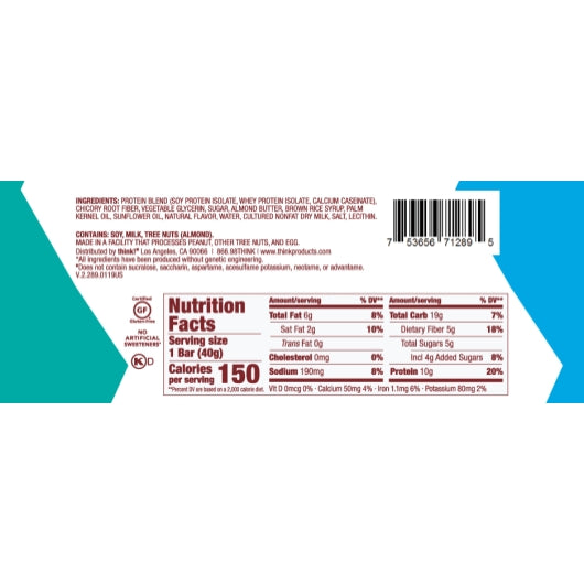 Think Thin Cupcake Batter Protein Bar, 12 x 10 x 0.08 lb Case - DOT product image 2