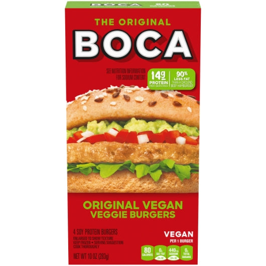 Boca Original Vegetable Burger, 12 x 10 oz Case - Prepared Foods