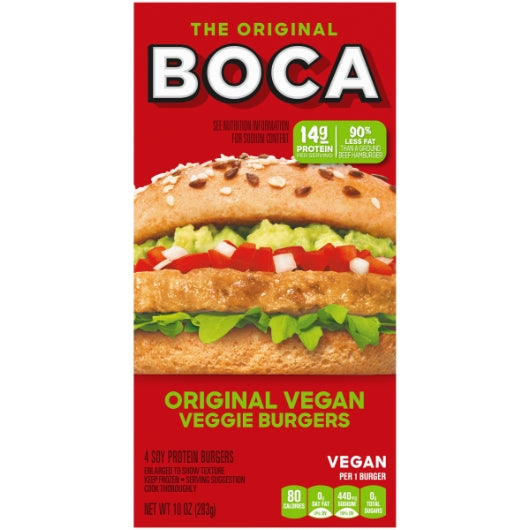 Boca Original Vegetable Burger, 12 x 10 oz Case - DOT product image 2