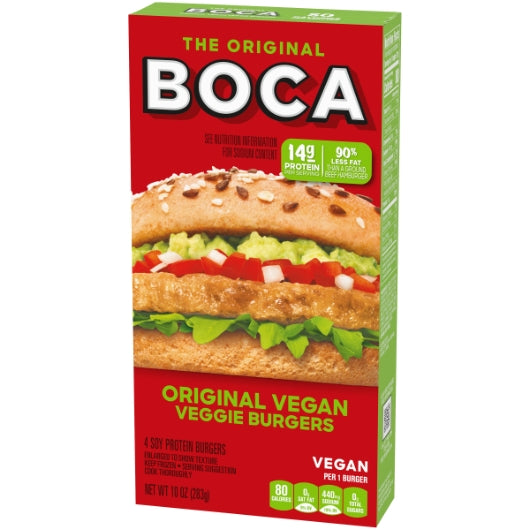 Boca Original Vegetable Burger, 12 x 10 oz Case - Prepared Foods