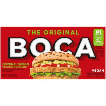 Boca Original Vegetable Burger, 12 x 10 oz Case - Alternate product angle or state