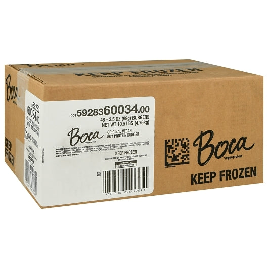 Boca Original Vegetable Burger, 48 x 3.5 oz Case - DOT product image 2