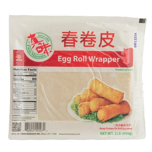 Twin Marquis Egg Roll Wrapper, 10 x 32 oz Case - Frozen Snacks & Appetizers
