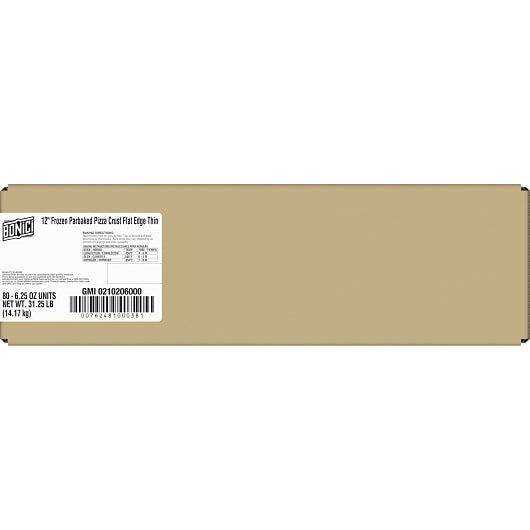 Tyson Non Edge Parbaked 12" Die-Cut Pizza Crusts, 1 x 80 x 6.25 oz Case - GS1 closed shipping case image