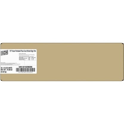 Bonici Pizzeria Parbaked 12 Inch Thin Pizza Crust, 1 x 32 x 9.5 oz Case - GS1 closed shipping case image