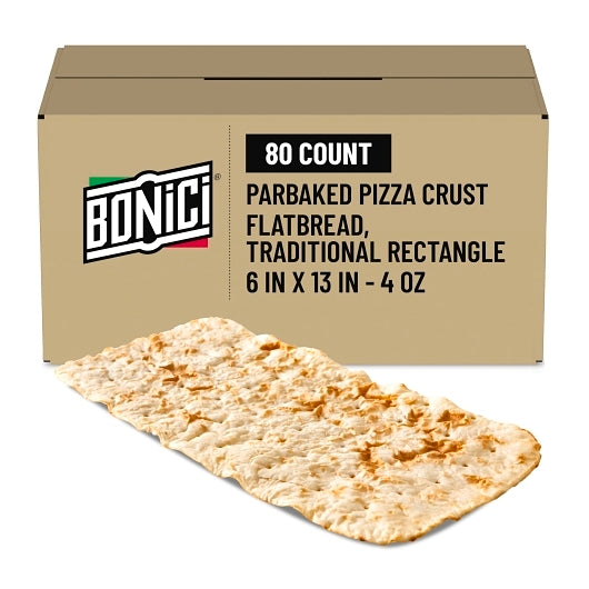 Bonici 6" X 13" Par-Baked Flatbread, 1 x 80 x 4 oz Case - Breads, Rolls & Buns