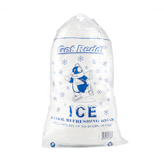 Pitt Plastics 10 Pound Ice Bag with Drawstrings, 500 x 500 ct Case - Trash Bags & Can Liners