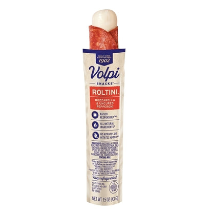 Volpi Roltini Singles With Pepperoni Display Ready Carton, 6 x 12 x 1.5 oz Case - GS1 raw or uncooked product image