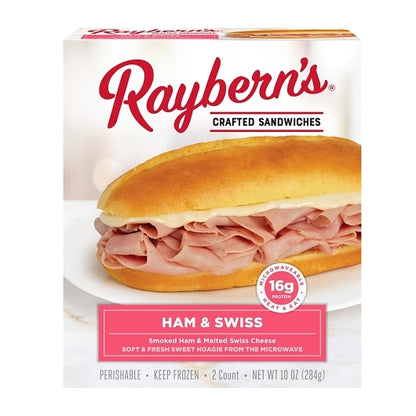 Raybern Ham & Swiss On Sweet Hoagie, 6 x 10 oz Case - Frozen Meat & Seafood