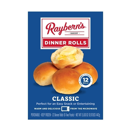 Raybern Classic Dinner Rolls, 6 x 15.6 oz Case - Breads, Rolls & Buns