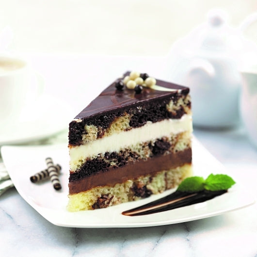 The Original Cakerie 12" x 16" Super Size Tuxedo Truffle Mousse Cake, Uncut, 2 x 185 oz Case - GS1 plated product image