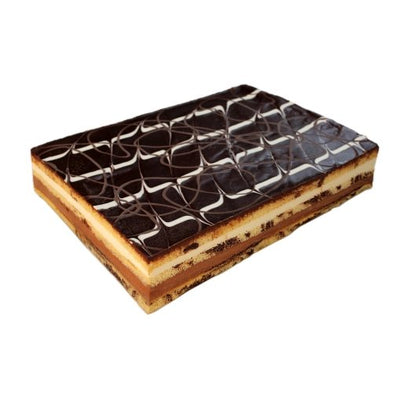 The Original Cakerie 12" x 16" Super Size Tuxedo Truffle Mousse Cake, Uncut, 2 x 185 oz Case - GS1 product shown out of package