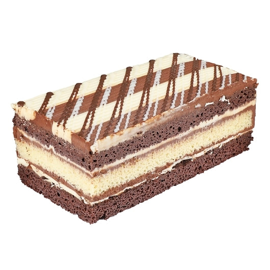 The Original Cakerie 12" x 16" Triple Chocolate Tiger Dessert Cake, 6-Cut, 2 x 175 oz Case - Bakery & Desserts
