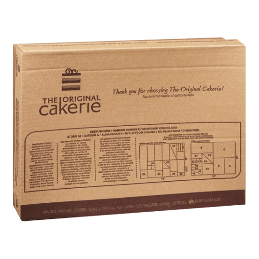 The Original Cakerie 12" x 16" Super Size Golden Harvest Carrot Cake, 2 x 173 oz Case - Bakery & Desserts
