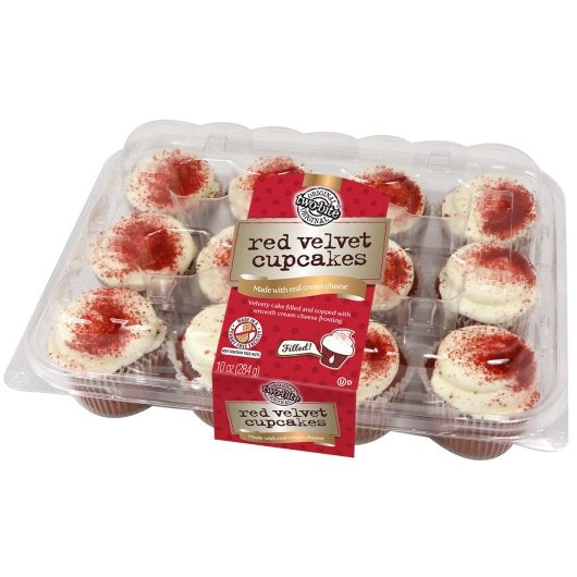 Two-Bite Premium Red Velvet Cupcakes, 12 x 10 oz Case - Bakery & Desserts