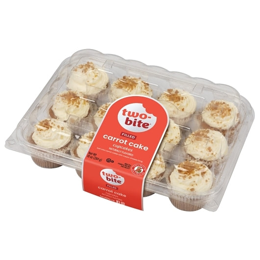 Two-Bite Premium Carrot Cake Cupcakes, 12 x 10 oz Case - Bakery & Desserts