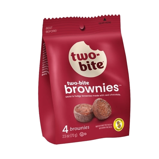 Two-Bite Snack Pack Brownies, 40 x 2.46 oz Case - Bakery & Desserts