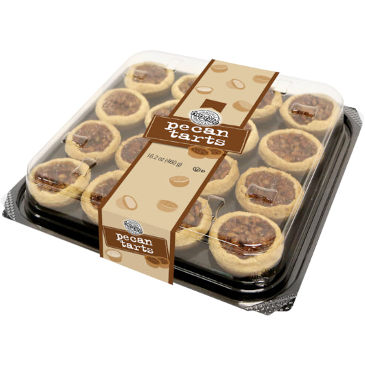 Two-Bite Party Platter Mini Pecan Tarts, 12 x 16.2 oz Case - Serving Trays Platters