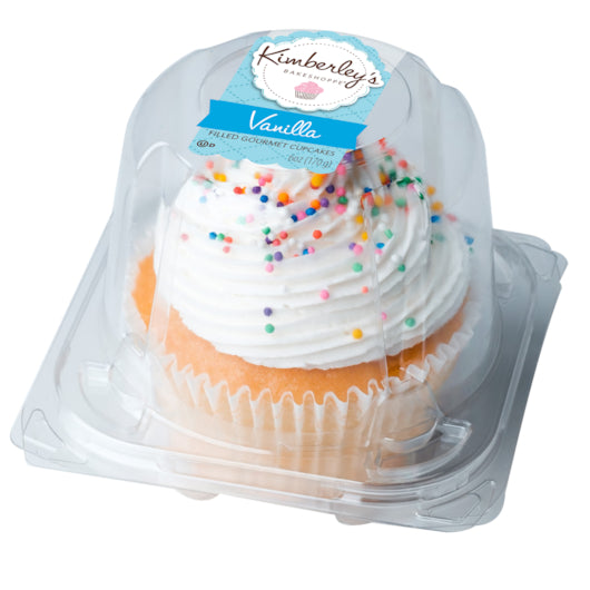Kimberley's Bakeshoppe Gourmet Jumbo Vanilla Filled Cupcakes, 12 x 6 oz Case - Bakery & Desserts