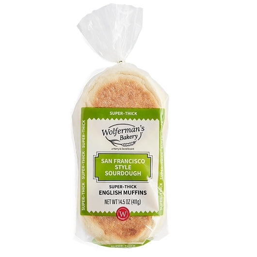 Wolferman's Super Thick Sourdough English Muffin, 12 x 4 each Case - Bakery & Desserts