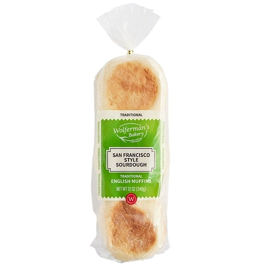 Wolferman's Traditional San Francisco Sourdough English Muffin, 12 x 6 each Case - Bakery & Desserts