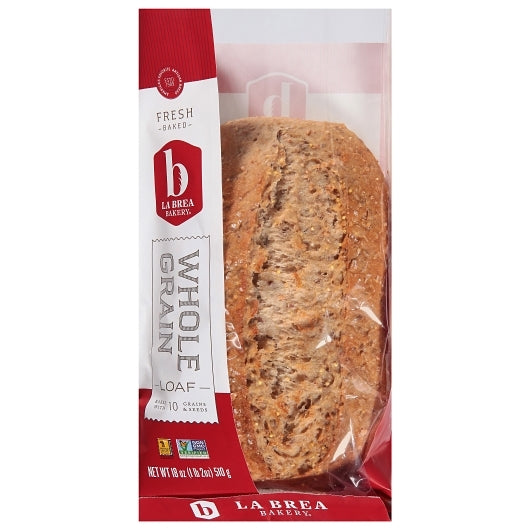 Labrea Bakery Unsliced Whole Grain Parbaked Loaf, 1 x 18 oz Case - Breads, Rolls & Buns