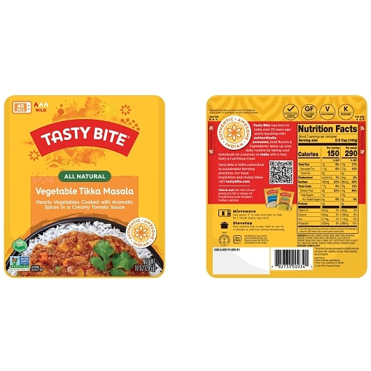 Tasty Bite VEGETABLE TIKKA MASALA, 48 x 10 oz Case - Alternate product angle or state