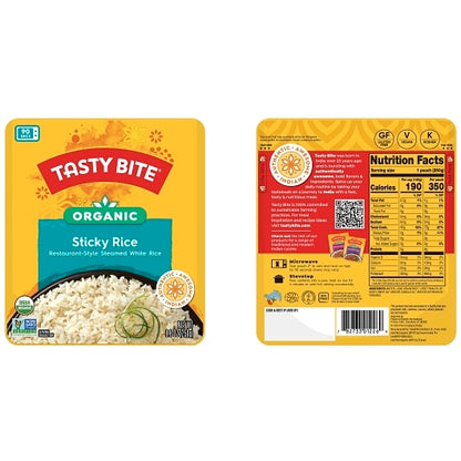 Tasty Bite Organic Sticky Rice, 12 x 8.8 oz Case - Breakfast Foods